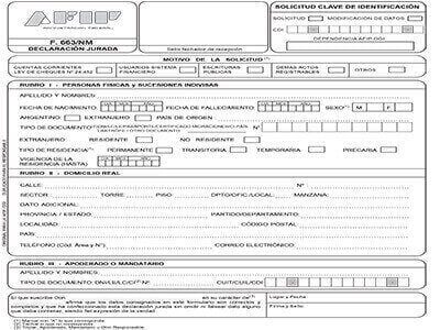 Formulario 663NM declaración jurada Clave de Identificación CDI en AFIP Formulario 663NM declaración jurada Clave de Identificación CDI en AFIP